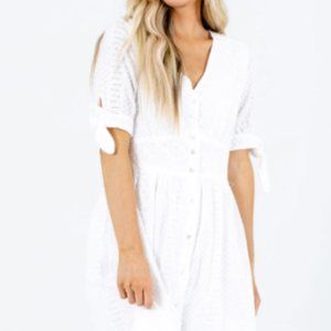 Kiss Somebody White Midi Dress